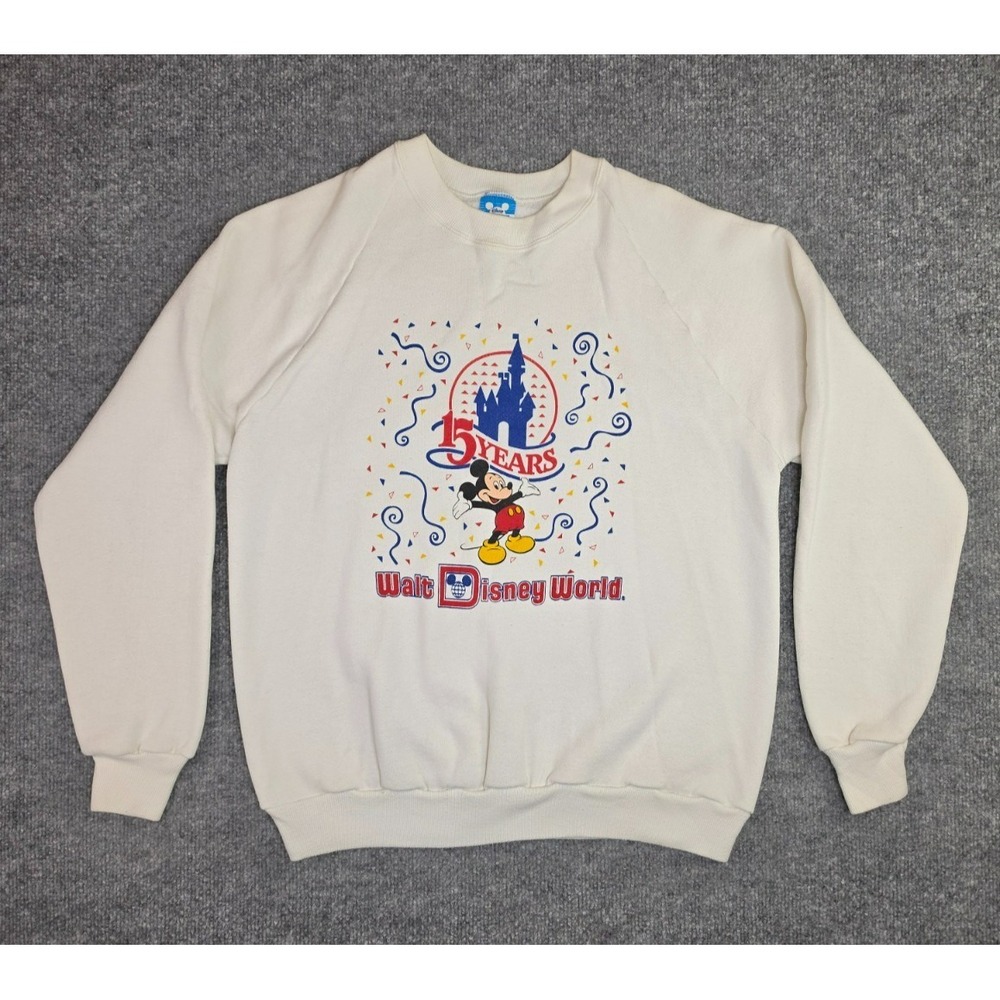 Vintage 1986 Walt Disney World 15 Years Mickey Mouse Crewneck Sweatshirt Large